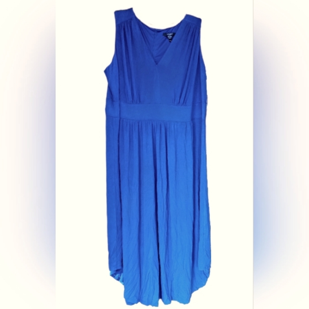 Adorne Woman - V-Neck, Sleeveless Maxi Dress - Blue- 3X- NWT
